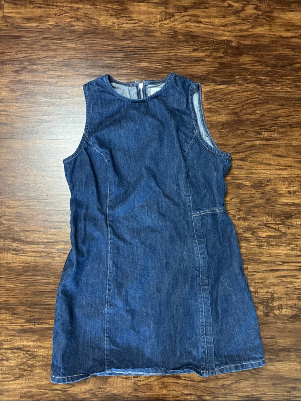 Zara Dark Blue Denim Sleeveless Mini Dress